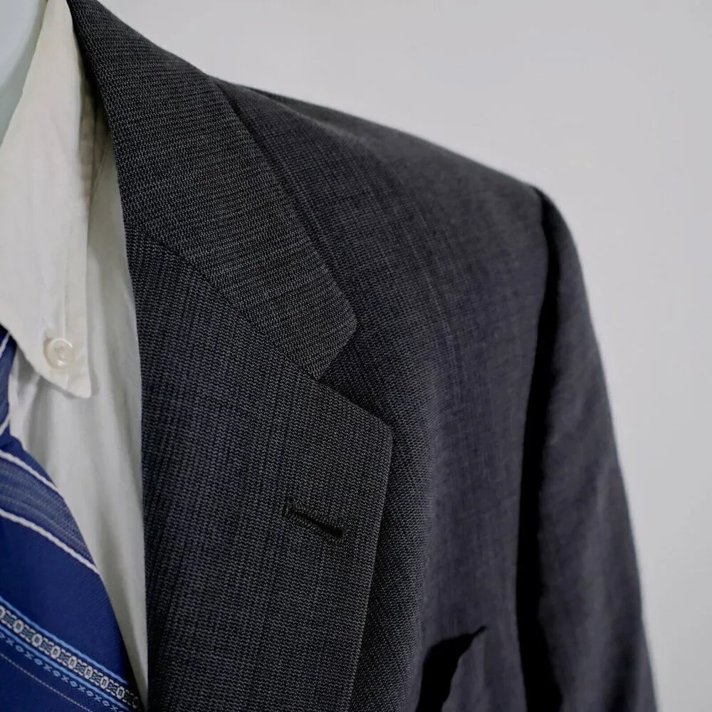 Hart Schaffner Marx‎ Wool Gray Honeycomb Check 3 Button Blazer 42R Or Slim 44R